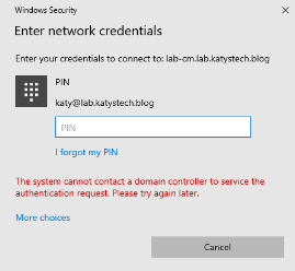 Screenshot of Enter network credentials dialog