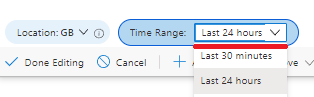 Screenshot, select default time