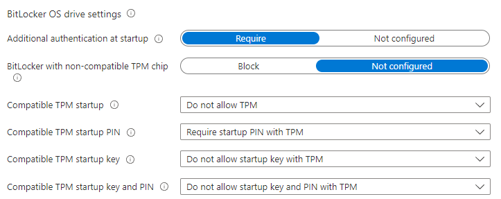 Screenshot of Endpoint Protection configuration profile showing settings as detailed in the text above.